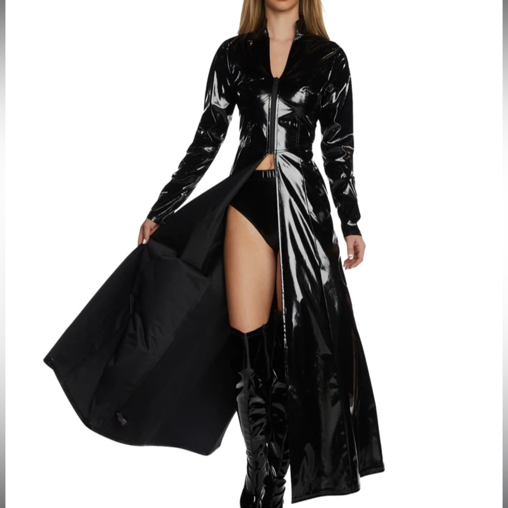 Dolls Kill Halloween Matrix Trinity vinyl coat